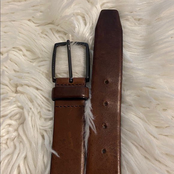 BOSS Men's Brown Leather Belt brand new size 34 length 44” - Picture 9 of 10